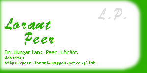 lorant peer business card