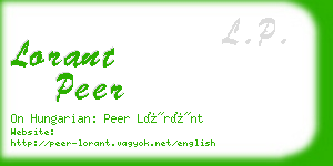 lorant peer business card